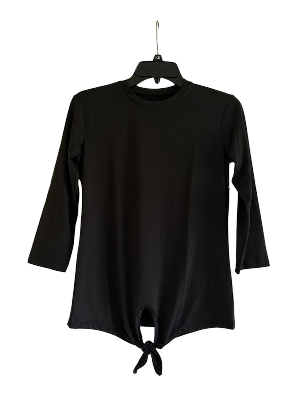 Snoga Athletics Tie Front Black Athletic Size XS Short Sleeve Swim Top